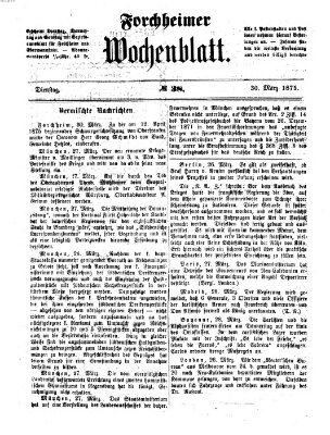 Amtsblatt für die Königlichen Bezirksämter Forchheim und Ebermannstadt sowie für die Königliche Stadt Forchheim Dienstag 30. März 1875