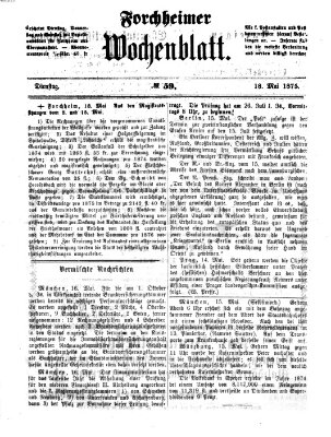 Amtsblatt für die Königlichen Bezirksämter Forchheim und Ebermannstadt sowie für die Königliche Stadt Forchheim Dienstag 18. Mai 1875