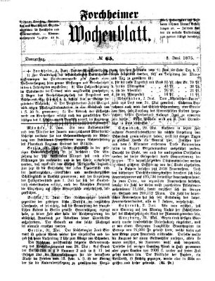 Amtsblatt für die Königlichen Bezirksämter Forchheim und Ebermannstadt sowie für die Königliche Stadt Forchheim Donnerstag 3. Juni 1875