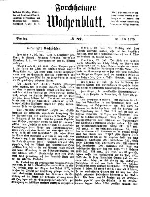 Amtsblatt für die Königlichen Bezirksämter Forchheim und Ebermannstadt sowie für die Königliche Stadt Forchheim Samstag 31. Juli 1875