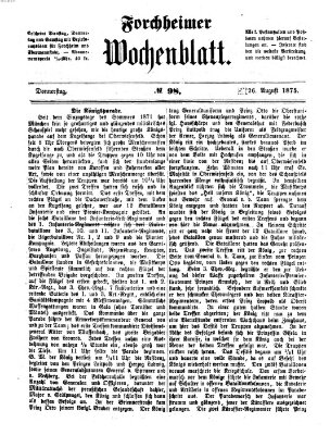 Amtsblatt für die Königlichen Bezirksämter Forchheim und Ebermannstadt sowie für die Königliche Stadt Forchheim Donnerstag 26. August 1875