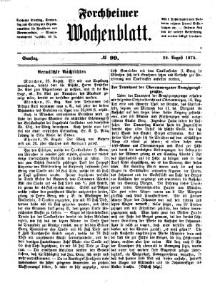 Amtsblatt für die Königlichen Bezirksämter Forchheim und Ebermannstadt sowie für die Königliche Stadt Forchheim Samstag 28. August 1875