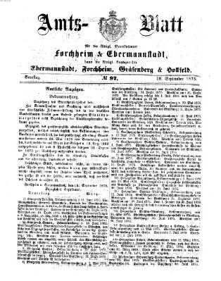 Amtsblatt für die Königlichen Bezirksämter Forchheim und Ebermannstadt sowie für die Königliche Stadt Forchheim Samstag 18. September 1875