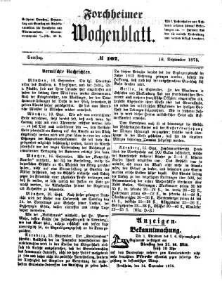 Amtsblatt für die Königlichen Bezirksämter Forchheim und Ebermannstadt sowie für die Königliche Stadt Forchheim Samstag 18. September 1875