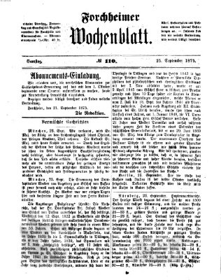 Amtsblatt für die Königlichen Bezirksämter Forchheim und Ebermannstadt sowie für die Königliche Stadt Forchheim Samstag 25. September 1875