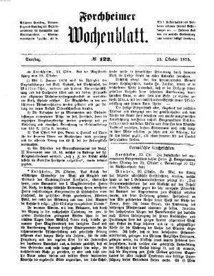 Amtsblatt für die Königlichen Bezirksämter Forchheim und Ebermannstadt sowie für die Königliche Stadt Forchheim Samstag 23. Oktober 1875