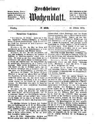 Amtsblatt für die Königlichen Bezirksämter Forchheim und Ebermannstadt sowie für die Königliche Stadt Forchheim Dienstag 26. Oktober 1875