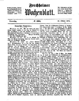 Amtsblatt für die Königlichen Bezirksämter Forchheim und Ebermannstadt sowie für die Königliche Stadt Forchheim Donnerstag 28. Oktober 1875