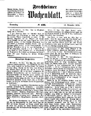 Amtsblatt für die Königlichen Bezirksämter Forchheim und Ebermannstadt sowie für die Königliche Stadt Forchheim Donnerstag 18. November 1875