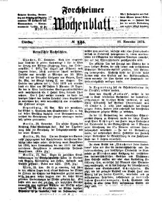 Amtsblatt für die Königlichen Bezirksämter Forchheim und Ebermannstadt sowie für die Königliche Stadt Forchheim Dienstag 23. November 1875