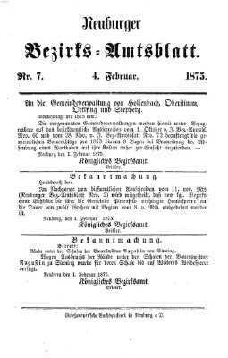 Neuburger Bezirks-Amtsblatt Donnerstag 4. Februar 1875