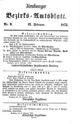 Neuburger Bezirks-Amtsblatt Freitag 12. Februar 1875