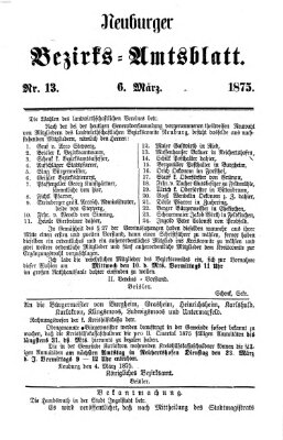 Neuburger Bezirks-Amtsblatt Samstag 6. März 1875