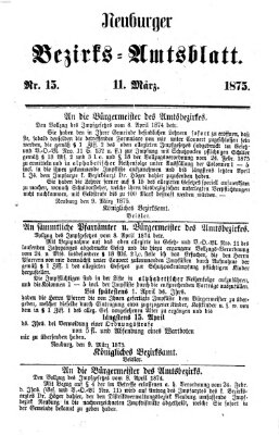 Neuburger Bezirks-Amtsblatt Donnerstag 11. März 1875