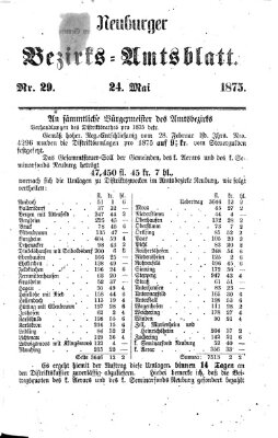 Neuburger Bezirks-Amtsblatt Montag 24. Mai 1875