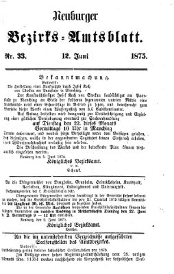 Neuburger Bezirks-Amtsblatt Samstag 12. Juni 1875