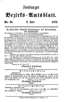 Neuburger Bezirks-Amtsblatt Dienstag 6. Juli 1875