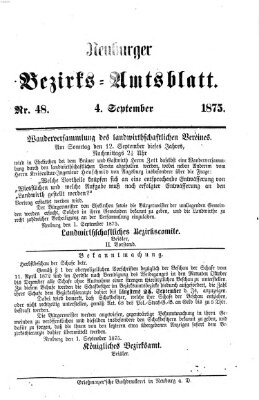 Neuburger Bezirks-Amtsblatt Samstag 4. September 1875