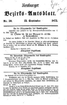 Neuburger Bezirks-Amtsblatt Montag 13. September 1875