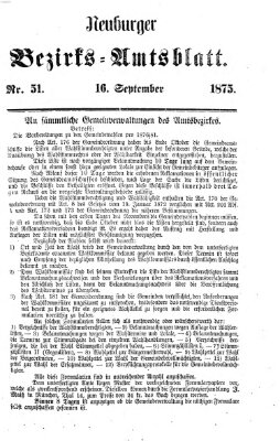 Neuburger Bezirks-Amtsblatt Donnerstag 16. September 1875