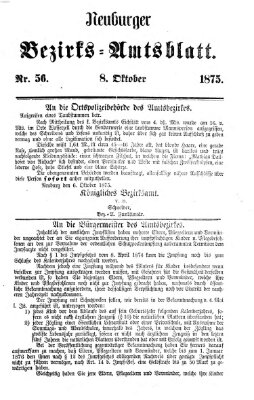 Neuburger Bezirks-Amtsblatt Freitag 8. Oktober 1875