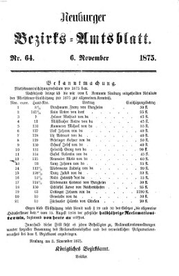 Neuburger Bezirks-Amtsblatt Samstag 6. November 1875