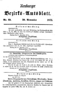 Neuburger Bezirks-Amtsblatt Dienstag 30. November 1875