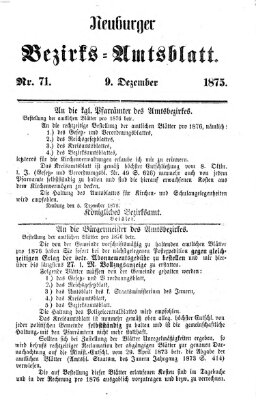 Neuburger Bezirks-Amtsblatt Donnerstag 9. Dezember 1875