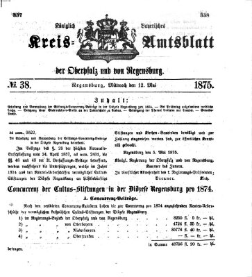 Königlich-bayerisches Kreis-Amtsblatt der Oberpfalz und von Regensburg (Königlich bayerisches Intelligenzblatt für die Oberpfalz und von Regensburg) Mittwoch 12. Mai 1875