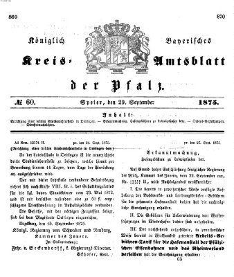 Königlich-bayerisches Kreis-Amtsblatt der Pfalz (Königlich bayerisches Amts- und Intelligenzblatt für die Pfalz) Mittwoch 29. September 1875