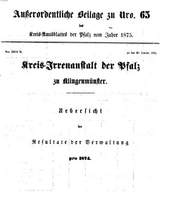 Königlich-bayerisches Kreis-Amtsblatt der Pfalz (Königlich bayerisches Amts- und Intelligenzblatt für die Pfalz) Dienstag 2. November 1875