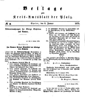 Königlich-bayerisches Kreis-Amtsblatt der Pfalz (Königlich bayerisches Amts- und Intelligenzblatt für die Pfalz) Freitag 8. Januar 1875