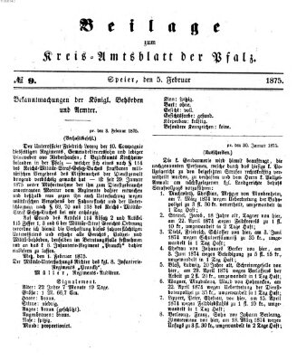 Königlich-bayerisches Kreis-Amtsblatt der Pfalz (Königlich bayerisches Amts- und Intelligenzblatt für die Pfalz) Freitag 5. Februar 1875