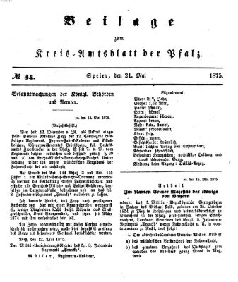 Königlich-bayerisches Kreis-Amtsblatt der Pfalz (Königlich bayerisches Amts- und Intelligenzblatt für die Pfalz) Freitag 21. Mai 1875