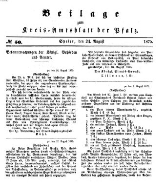 Königlich-bayerisches Kreis-Amtsblatt der Pfalz (Königlich bayerisches Amts- und Intelligenzblatt für die Pfalz) Dienstag 24. August 1875