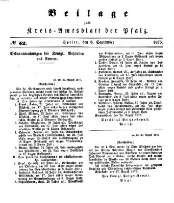 Königlich-bayerisches Kreis-Amtsblatt der Pfalz (Königlich bayerisches Amts- und Intelligenzblatt für die Pfalz) Montag 6. September 1875