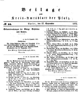 Königlich-bayerisches Kreis-Amtsblatt der Pfalz (Königlich bayerisches Amts- und Intelligenzblatt für die Pfalz) Freitag 17. September 1875