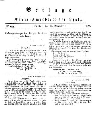 Königlich-bayerisches Kreis-Amtsblatt der Pfalz (Königlich bayerisches Amts- und Intelligenzblatt für die Pfalz) Mittwoch 10. November 1875