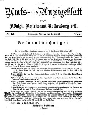 Amts- und Anzeigenblatt für das Königliche Bezirksamt Rothenburg o.T. (Amts- und Anzeigenblatt für die Stadt und das Königl. Bezirksamt Rothenburg) Montag 9. August 1875