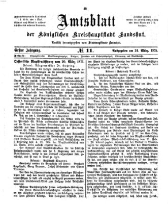 Amtsblatt der Stadt Landshut Mittwoch 24. März 1875