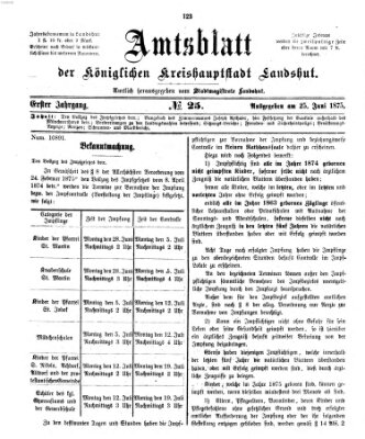 Amtsblatt der Stadt Landshut Freitag 25. Juni 1875