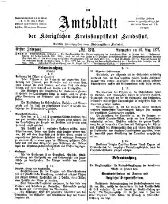 Amtsblatt der Stadt Landshut Mittwoch 25. August 1875