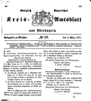 Königlich-bayerisches Kreis-Amtsblatt von Oberbayern (Münchner Intelligenzblatt) Dienstag 2. März 1875