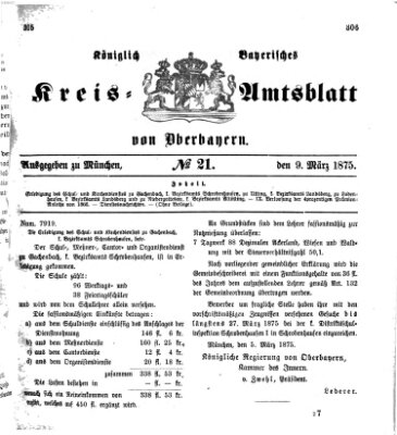 Königlich-bayerisches Kreis-Amtsblatt von Oberbayern (Münchner Intelligenzblatt) Dienstag 9. März 1875