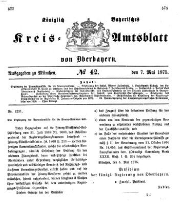 Königlich-bayerisches Kreis-Amtsblatt von Oberbayern (Münchner Intelligenzblatt) Freitag 7. Mai 1875