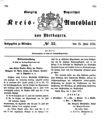 Königlich-bayerisches Kreis-Amtsblatt von Oberbayern (Münchner Intelligenzblatt) Dienstag 15. Juni 1875