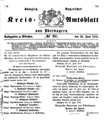 Königlich-bayerisches Kreis-Amtsblatt von Oberbayern (Münchner Intelligenzblatt) Dienstag 29. Juni 1875