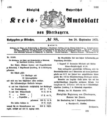 Königlich-bayerisches Kreis-Amtsblatt von Oberbayern (Münchner Intelligenzblatt) Dienstag 28. September 1875