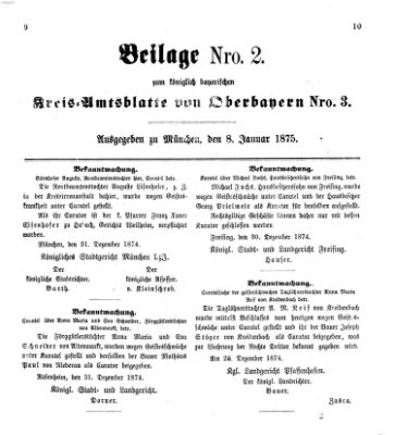 Königlich-bayerisches Kreis-Amtsblatt von Oberbayern (Münchner Intelligenzblatt) Freitag 8. Januar 1875