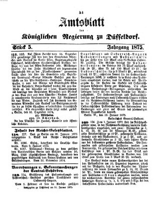 Amtsblatt für den Regierungsbezirk Düsseldorf Samstag 30. Januar 1875